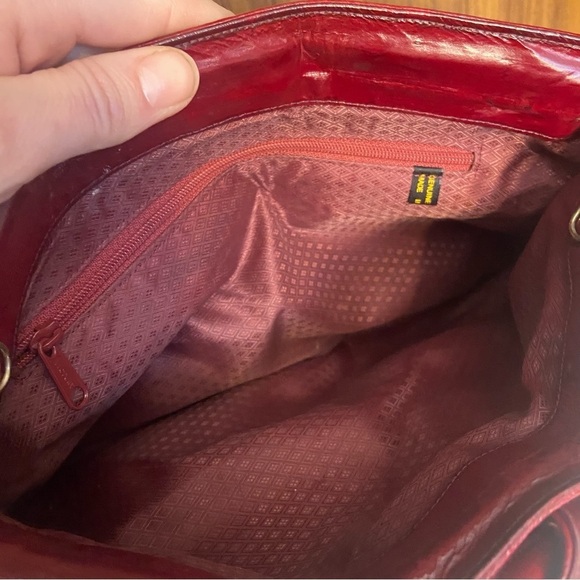 Vintage‎  red eel skin clutch crossbody purse - Picture 9 of 13